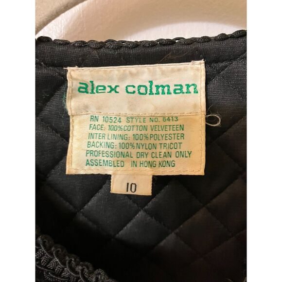 Vintage quilted black velvet jacket - Picture 5 of 5